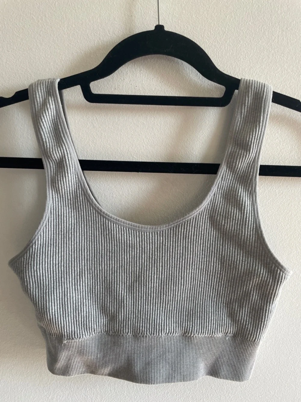 aerie Ribbed Cropped Tank - Gray - Picture 1 of 4